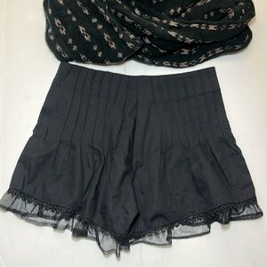 Lane  Pleated Lace Trim Shorts | Coquette Balletcore Feminine Chic S